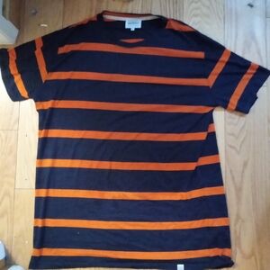 Norse Projects orange and blue striped short sleeve shirt size XL